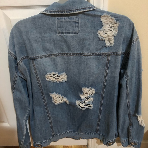 Oversized Ripped Jean Jacket - Picture 2 of 2